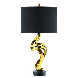 Atlas Belle 29.88'' High Gold Table Lamp - Sculptural Design with Black Shade for Modern Elegance PL11038-GD