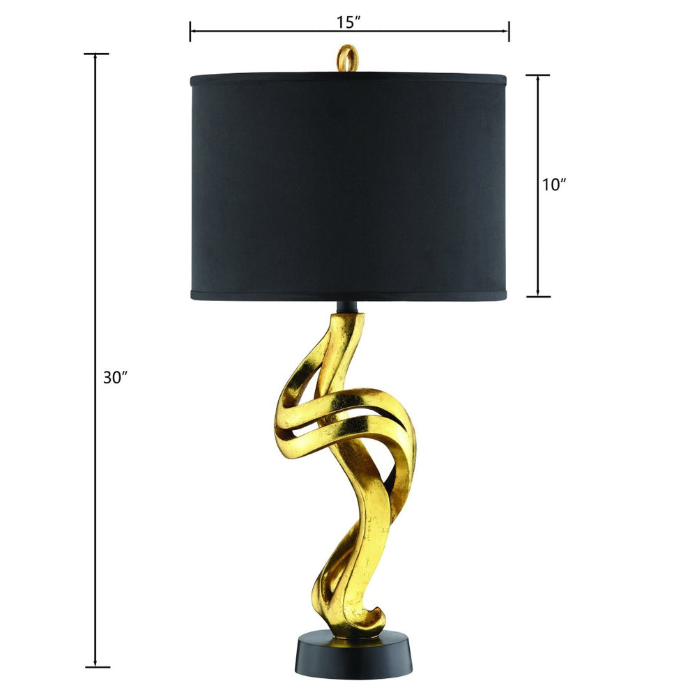 Atlas Belle 29.88'' High Gold Table Lamp - Sculptural Design with Black Shade for Modern Elegance PL11038-GD