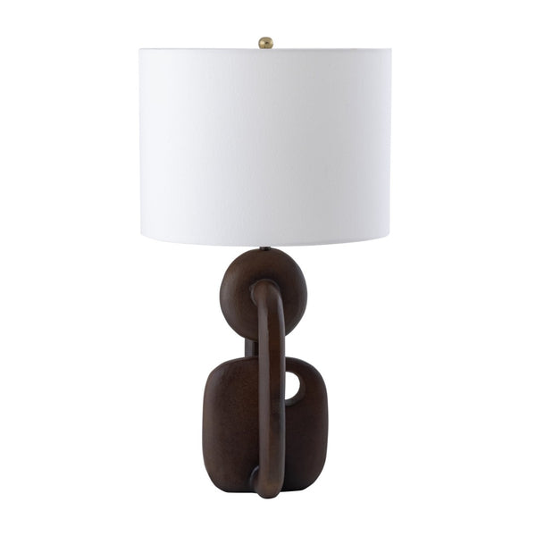 Atlas Colden 25.5" High Abstract 1-Light Table Lamp - Chic Bronze Base & Soft White Fabric Shade PL11044-BZ