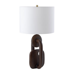Atlas Colden 25.5" High Abstract 1-Light Table Lamp - Chic Bronze Base & Soft White Fabric Shade PL11044-BZ