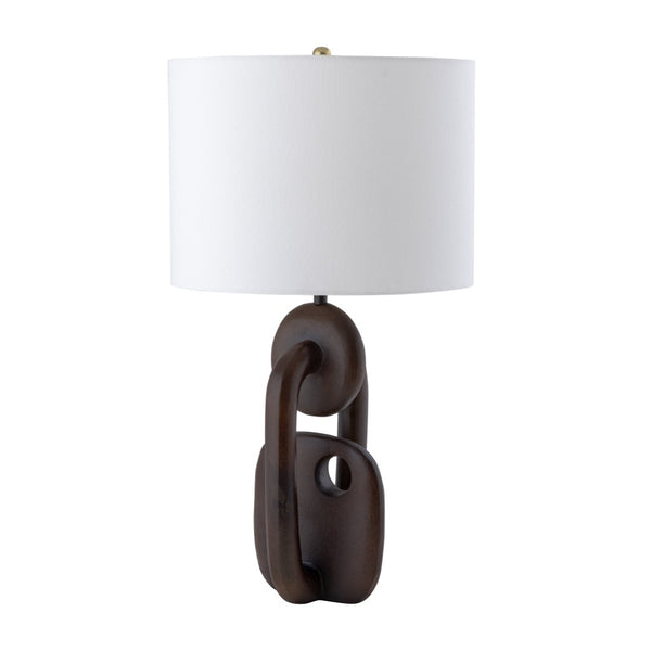 Atlas Colden 25.5" High Abstract 1-Light Table Lamp - Chic Bronze Base & Soft White Fabric Shade PL11044-BZ