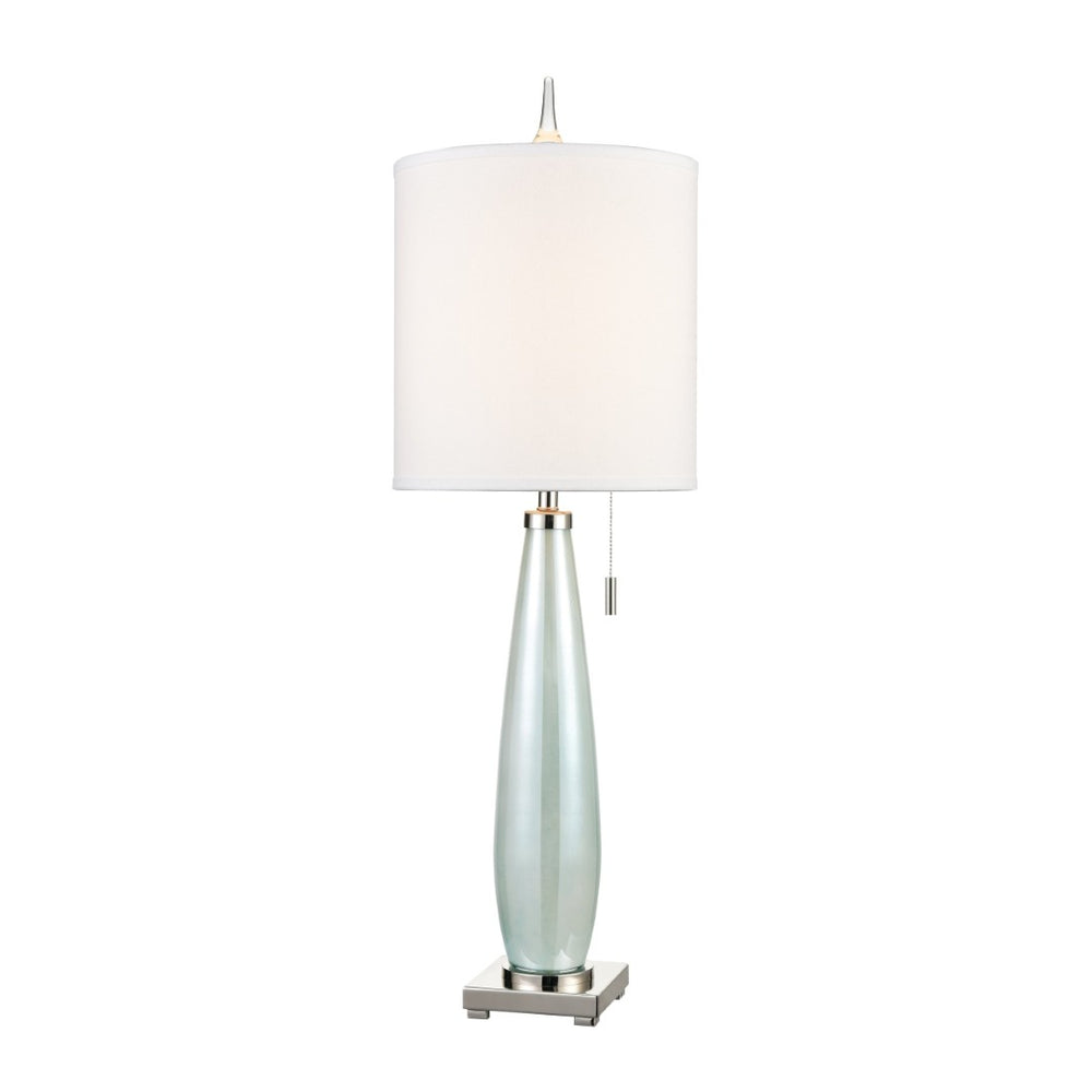 Atlas Confection Elegant 41'' High Seafoam Green Table Lamp with Polished Nickel Accents & White Shade PL11046-BL