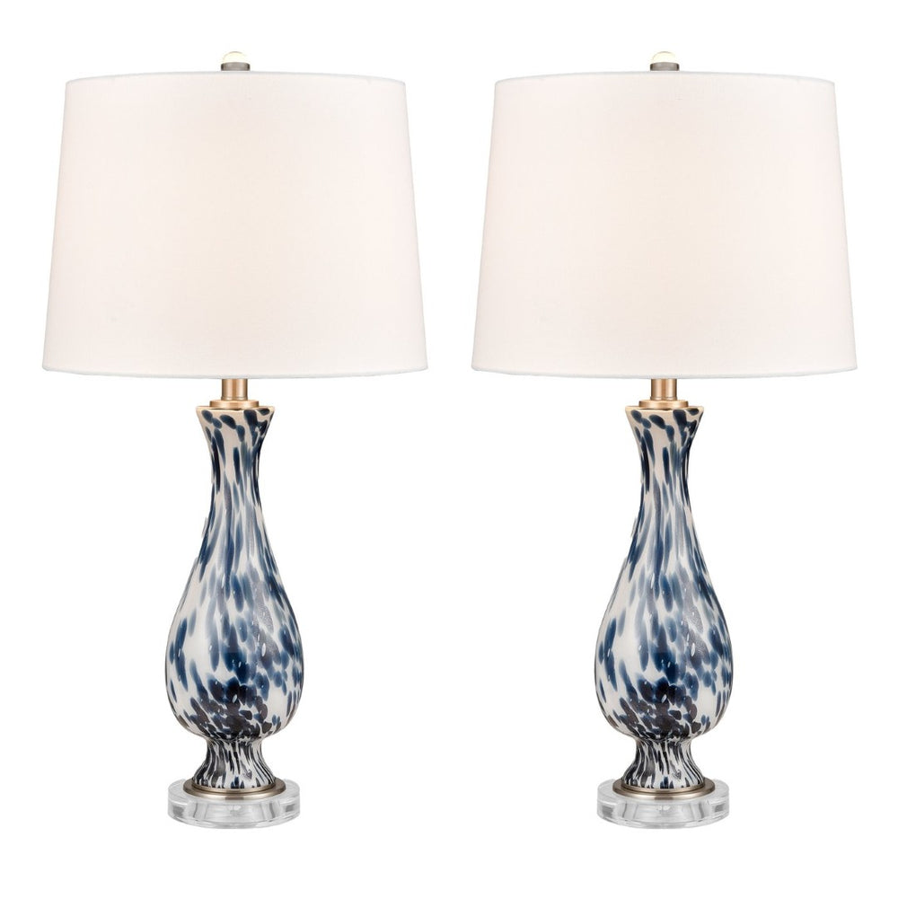 Atlas Cordelia Sound 30'' High Table Lamp Set of 2 - Elegant Blue Blown Glass for Coastal Decor PL11047-BLS