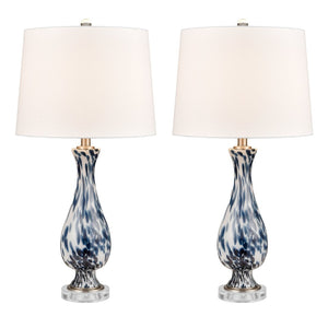 Atlas Cordelia Sound 30'' High Table Lamp Set of 2 - Elegant Blue Blown Glass for Coastal Decor PL11047-BLS