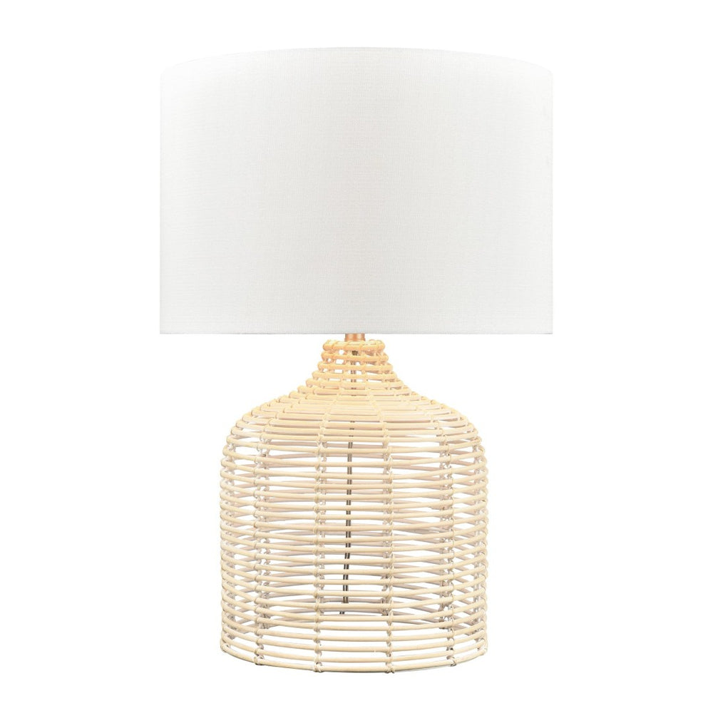 Atlas Crawford Cove 26'' High Rattan Table Lamp - Natural Textured Glow for Coastal & Rustic Spaces PL11048-WH