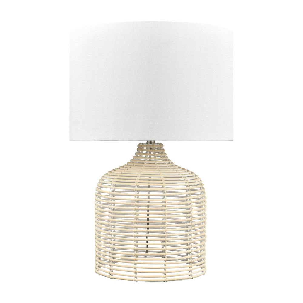 Atlas Crawford Cove 26'' High Rattan Table Lamp - Natural Textured Glow for Coastal & Rustic Spaces PL11048-WH