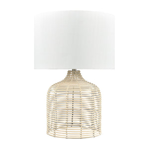Atlas Crawford Cove 26'' High Rattan Table Lamp - Natural Textured Glow for Coastal & Rustic Spaces PL11048-WH