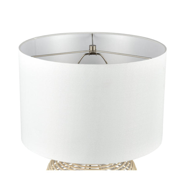 Atlas Crawford Cove 26'' High Rattan Table Lamp - Natural Textured Glow for Coastal & Rustic Spaces PL11048-WH