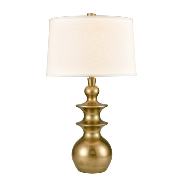 Atlas Depiction 32'' High 1-Light Table Lamp - Modern Coastal Accent with Textured Linen Shade for Any Room Gold PL11050-GD