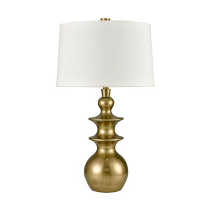 Atlas Depiction 32'' High 1-Light Table Lamp - Modern Coastal Accent with Textured Linen Shade for Any Room Gold PL11050-GD