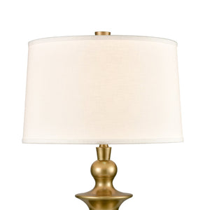 Atlas Depiction 32'' High 1-Light Table Lamp - Modern Coastal Accent with Textured Linen Shade for Any Room Gold PL11050-GD