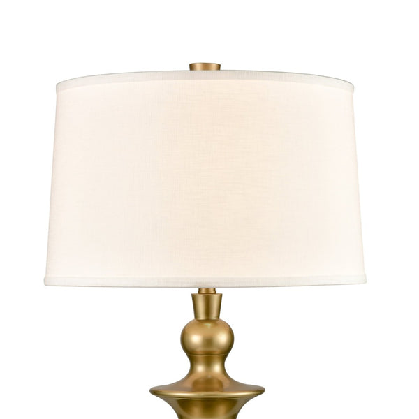 Atlas Depiction 32'' High 1-Light Table Lamp - Modern Coastal Accent with Textured Linen Shade for Any Room Gold PL11050-GD
