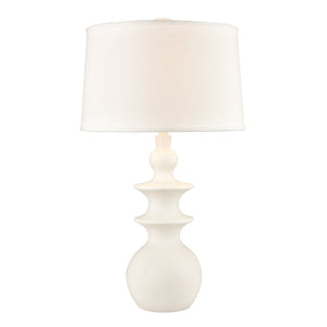Atlas Depiction 32'' High 1-Light Table Lamp - Modern Coastal Accent with Textured Linen Shade for Any Room Matte White PL11050-WH