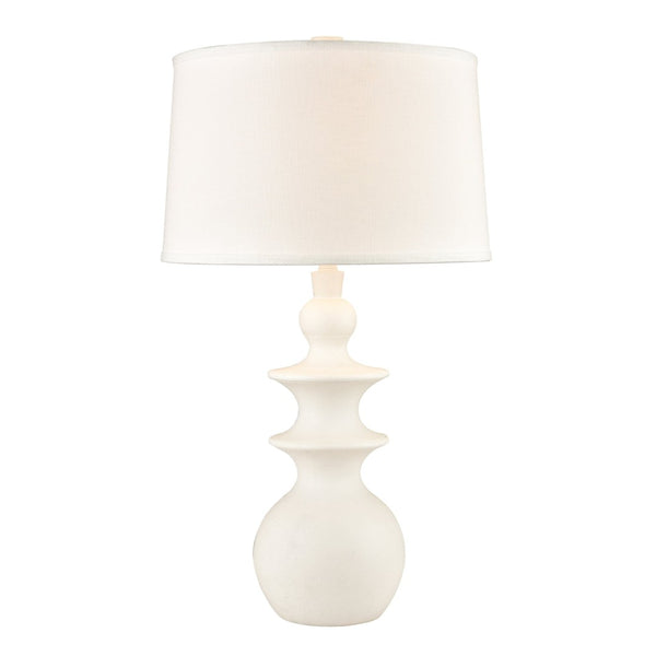 Atlas Depiction 32'' High 1-Light Table Lamp - Modern Coastal Accent with Textured Linen Shade for Any Room Matte White PL11050-WH