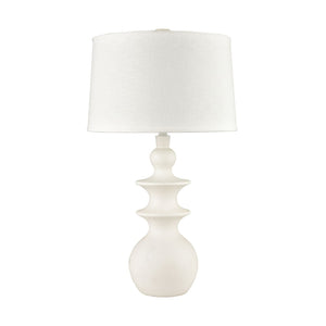 Atlas Depiction 32'' High 1-Light Table Lamp - Modern Coastal Accent with Textured Linen Shade for Any Room Matte White PL11050-WH
