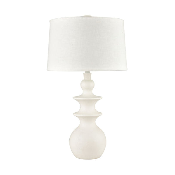 Atlas Depiction 32'' High 1-Light Table Lamp - Modern Coastal Accent with Textured Linen Shade for Any Room Matte White PL11050-WH