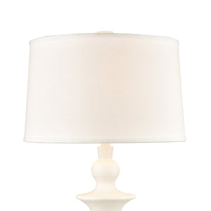 Atlas Depiction 32'' High 1-Light Table Lamp - Modern Coastal Accent with Textured Linen Shade for Any Room Matte White PL11050-WH