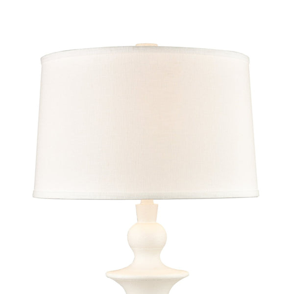 Atlas Depiction 32'' High 1-Light Table Lamp - Modern Coastal Accent with Textured Linen Shade for Any Room Matte White PL11050-WH