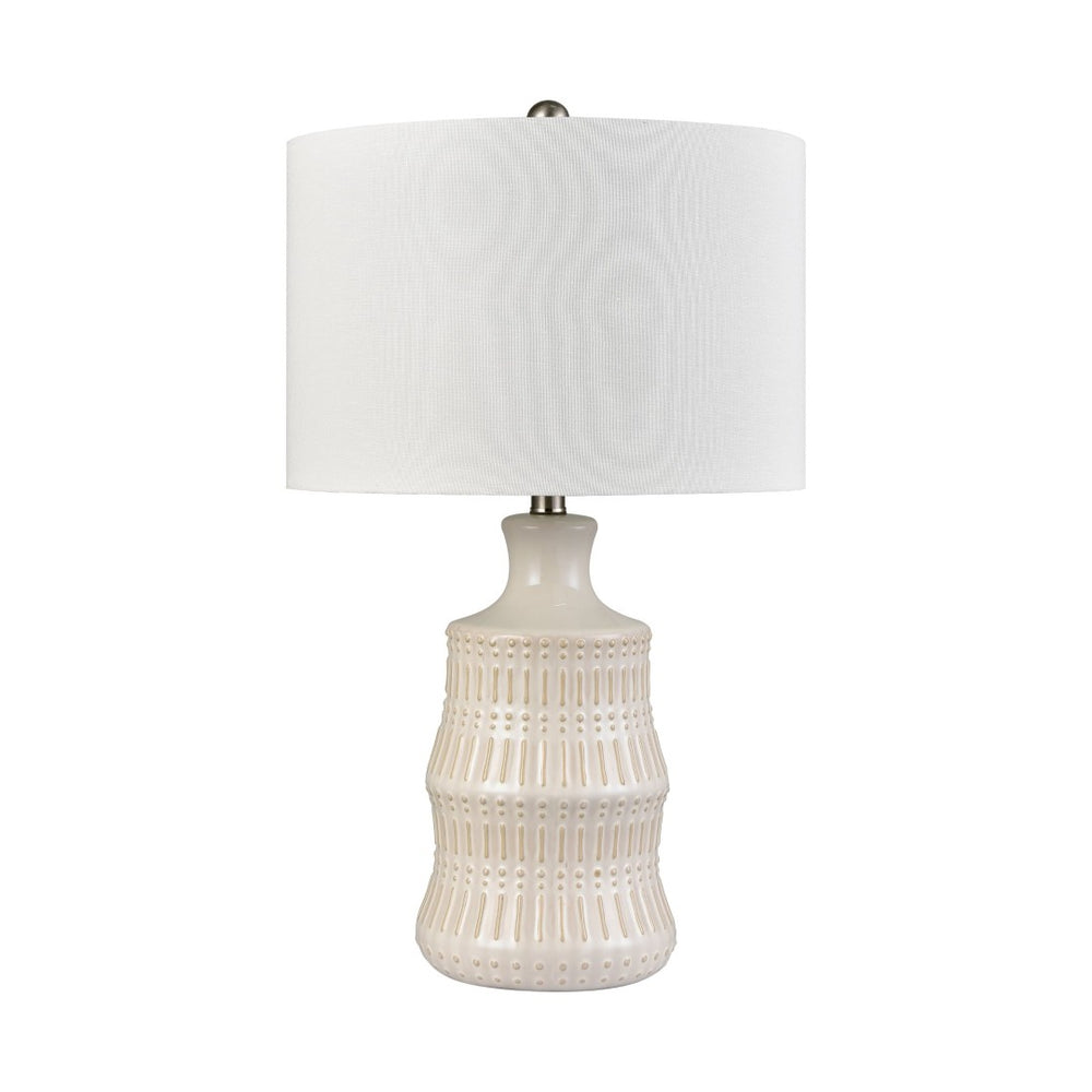 Atlas Dorin 25.5'' High 1-Light Table Lamp - Handcrafted Ceramic Charm with Timeless Linen Shade PL11051-CR