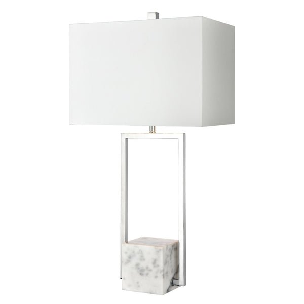 Atlas Dunstan 31'' High Modern Table Lamp - Elegant Chrome Frame & Marble Base for Contemporary Decor PL11052-CH
