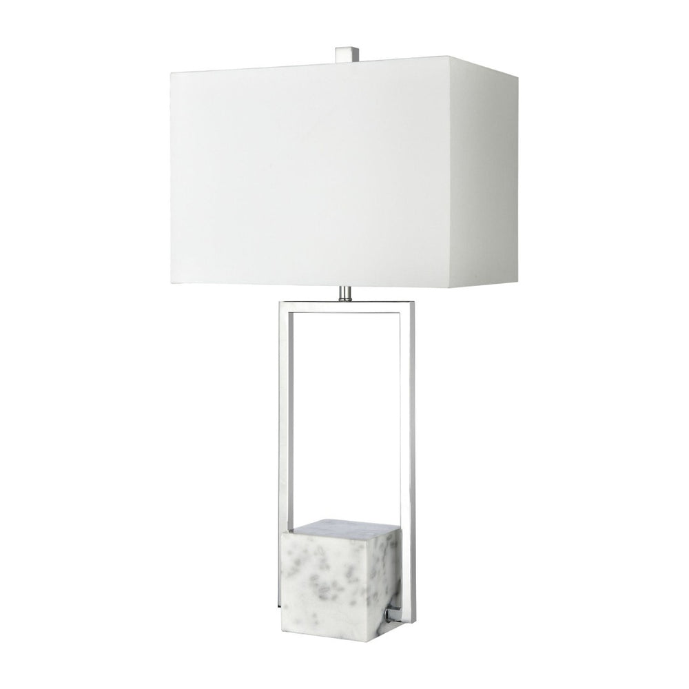 Atlas Dunstan 31'' High Modern Table Lamp - Elegant Chrome Frame & Marble Base for Contemporary Decor PL11052-CH