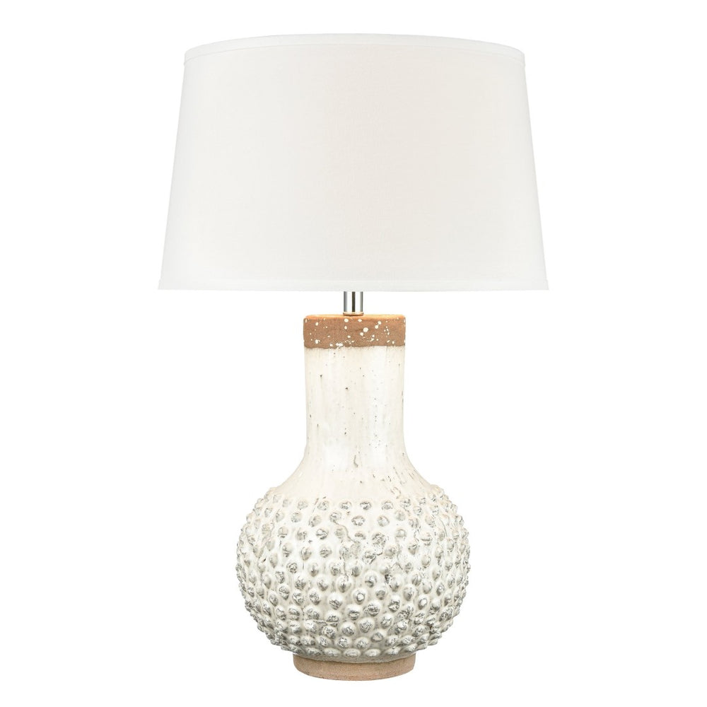 Atlas Elinor 32" High 1-Light Table Lamp – Stylish Coastal Earthenware Design with Soft White Shade PL11053-WH