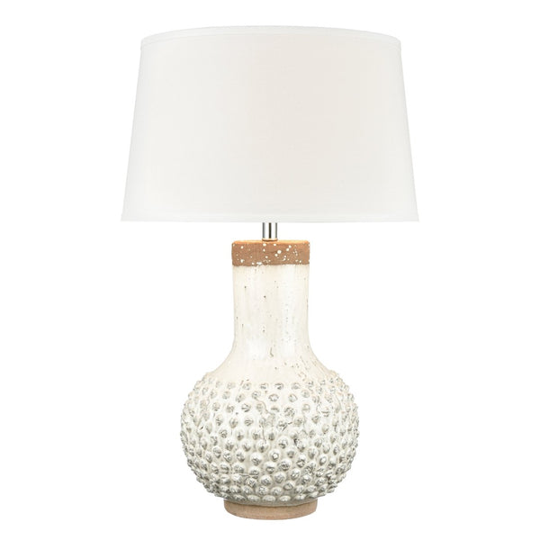 Atlas Elinor 32" High 1-Light Table Lamp – Stylish Coastal Earthenware Design with Soft White Shade PL11053-WH