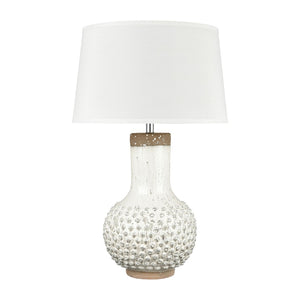 Atlas Elinor 32" High 1-Light Table Lamp – Stylish Coastal Earthenware Design with Soft White Shade PL11053-WH