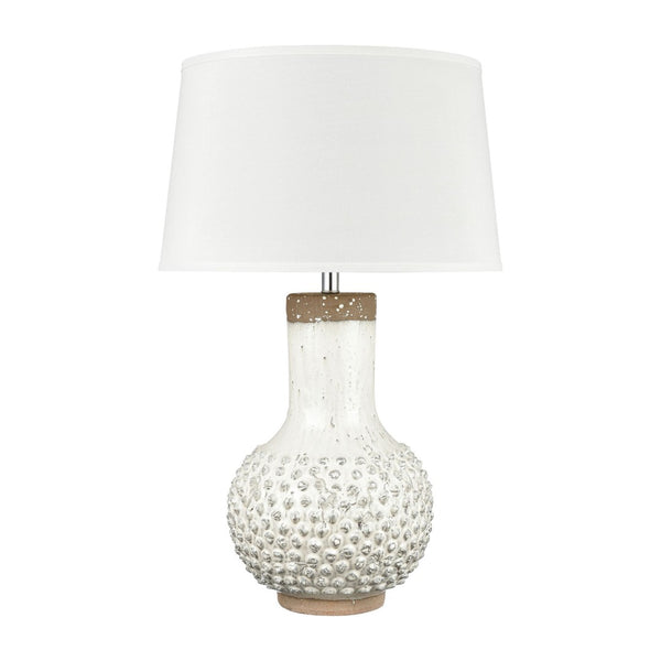 Atlas Elinor 32" High 1-Light Table Lamp – Stylish Coastal Earthenware Design with Soft White Shade PL11053-WH