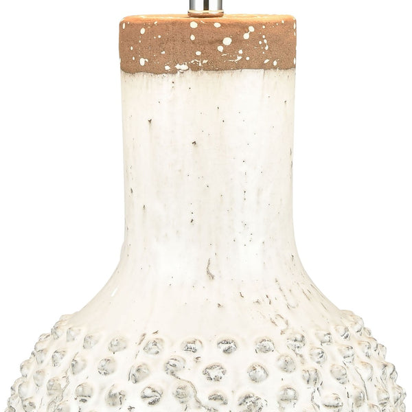 Atlas Elinor 32" High 1-Light Table Lamp – Stylish Coastal Earthenware Design with Soft White Shade PL11053-WH