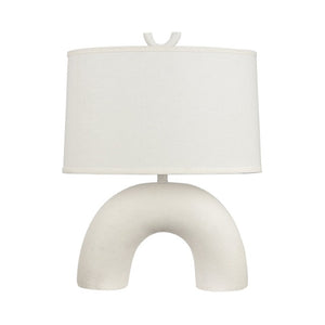 Atlas Flection 25" High Table Lamp - Modern Earthenware Base with Oval Shade for Stylish Ambient Lighting PL11057-WH