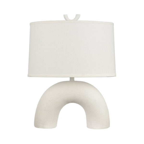 Atlas Flection 25" High Table Lamp - Modern Earthenware Base with Oval Shade for Stylish Ambient Lighting PL11057-WH