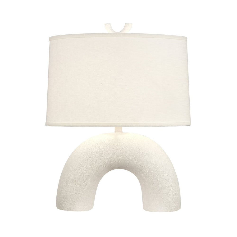 Atlas Flection 25" High Table Lamp - Modern Earthenware Base with Oval Shade for Stylish Ambient Lighting PL11057-WH