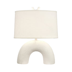 Atlas Flection 25" High Table Lamp - Modern Earthenware Base with Oval Shade for Stylish Ambient Lighting PL11057-WH