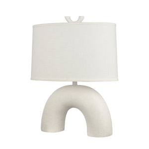 Atlas Flection 25" High Table Lamp - Modern Earthenware Base with Oval Shade for Stylish Ambient Lighting PL11057-WH