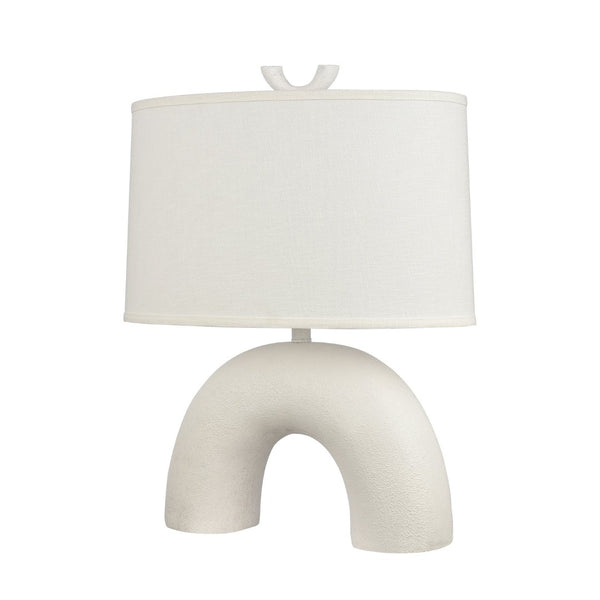 Atlas Flection 25" High Table Lamp - Modern Earthenware Base with Oval Shade for Stylish Ambient Lighting PL11057-WH