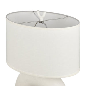 Atlas Flection 25" High Table Lamp - Modern Earthenware Base with Oval Shade for Stylish Ambient Lighting PL11057-WH