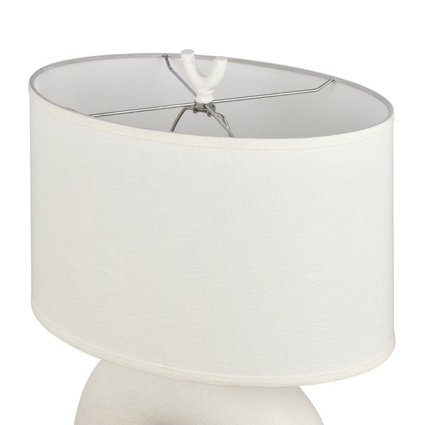 Atlas Flection 25" High Table Lamp - Modern Earthenware Base with Oval Shade for Stylish Ambient Lighting PL11057-WH