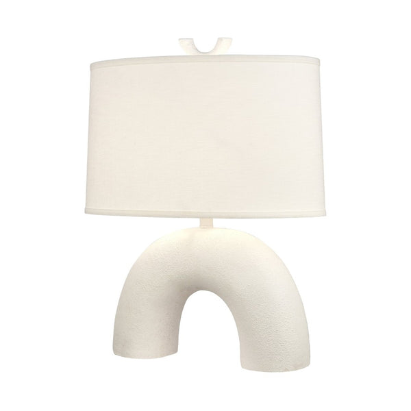 Atlas Flection 25" High Table Lamp - Modern Earthenware Base with Oval Shade for Stylish Ambient Lighting PL11057-WH