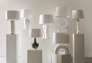 Atlas Flection 25" High Table Lamp - Modern Earthenware Base with Oval Shade for Stylish Ambient Lighting PL11057-WH