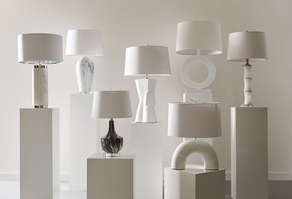 Atlas Flection 25" High Table Lamp - Modern Earthenware Base with Oval Shade for Stylish Ambient Lighting PL11057-WH