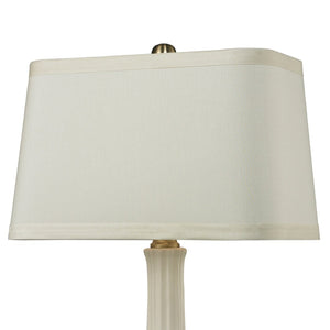 Atlas Fluted Ceramic Table Lamp - 34" High, Elegant White Glaze & Antique Brass Base for Timeless Style PL11058-WH