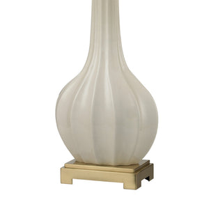Atlas Fluted Ceramic Table Lamp - 34" High, Elegant White Glaze & Antique Brass Base for Timeless Style PL11058-WH