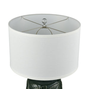 Atlas Goodell 27.5'' High Table Lamp - Artisan Green Glaze with Leaf Motif & Clear Acrylic Base, Warm Light PL11061-GN
