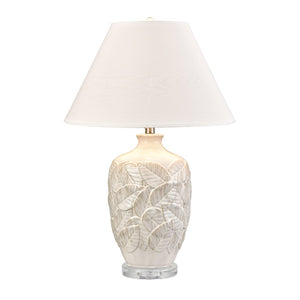 Atlas Goodell 27.5'' High Handcrafted Ceramic Table Lamp - White Glazed, Urn-Shaped with Modern Base PL11061-WH