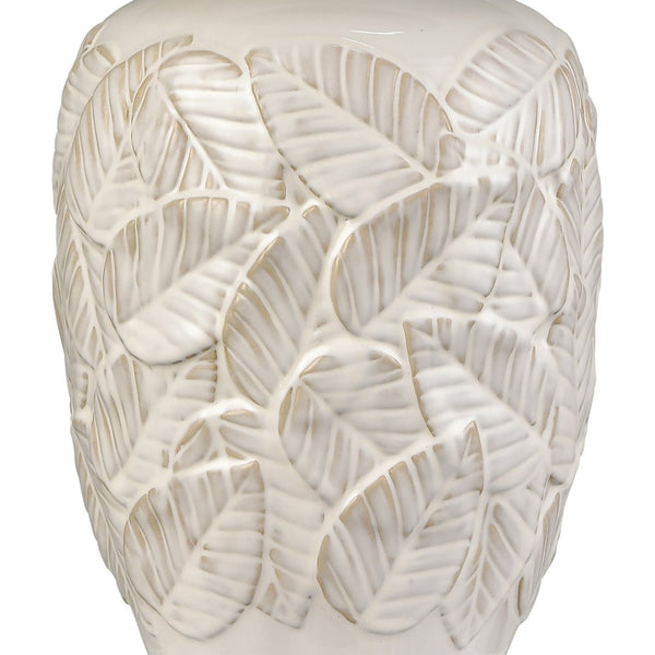 Atlas Goodell 27.5'' High Handcrafted Ceramic Table Lamp - White Glazed, Urn-Shaped with Modern Base PL11061-WH