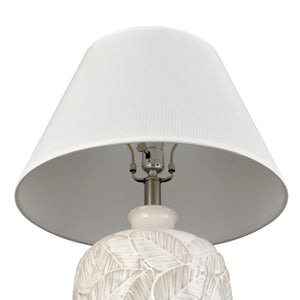 Atlas Goodell 27.5'' High Handcrafted Ceramic Table Lamp - White Glazed, Urn-Shaped with Modern Base PL11061-WH