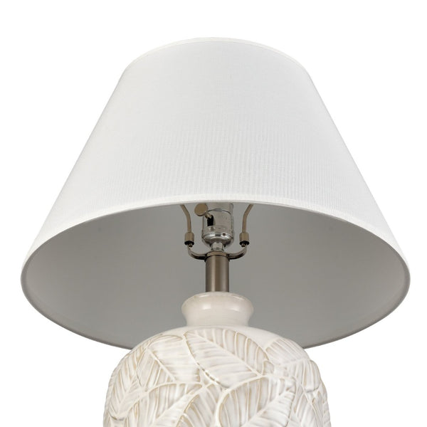 Atlas Goodell 27.5'' High Handcrafted Ceramic Table Lamp - White Glazed, Urn-Shaped with Modern Base PL11061-WH