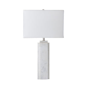 Atlas Hale 22.5" High Contemporary Table Lamp - Elegant Marble Base & Rectangular Shade for Any Space PL11062-WH