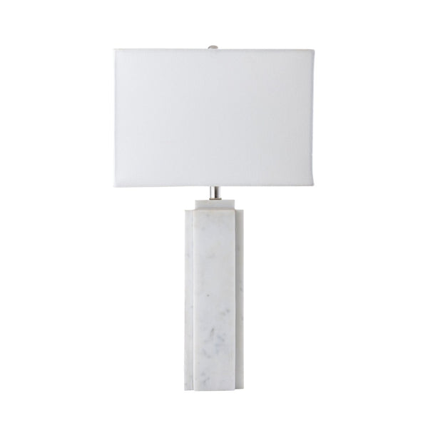 Atlas Hale 22.5" High Contemporary Table Lamp - Elegant Marble Base & Rectangular Shade for Any Space PL11062-WH